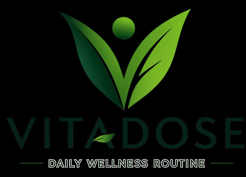 VitaDose logo, daily wellness routine